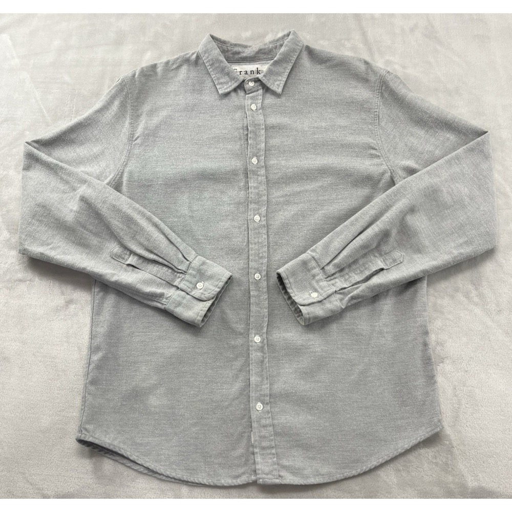 Frank and Eileen Flannel Shirt Men Large Gray Paul Button Down 100% Cotton USA